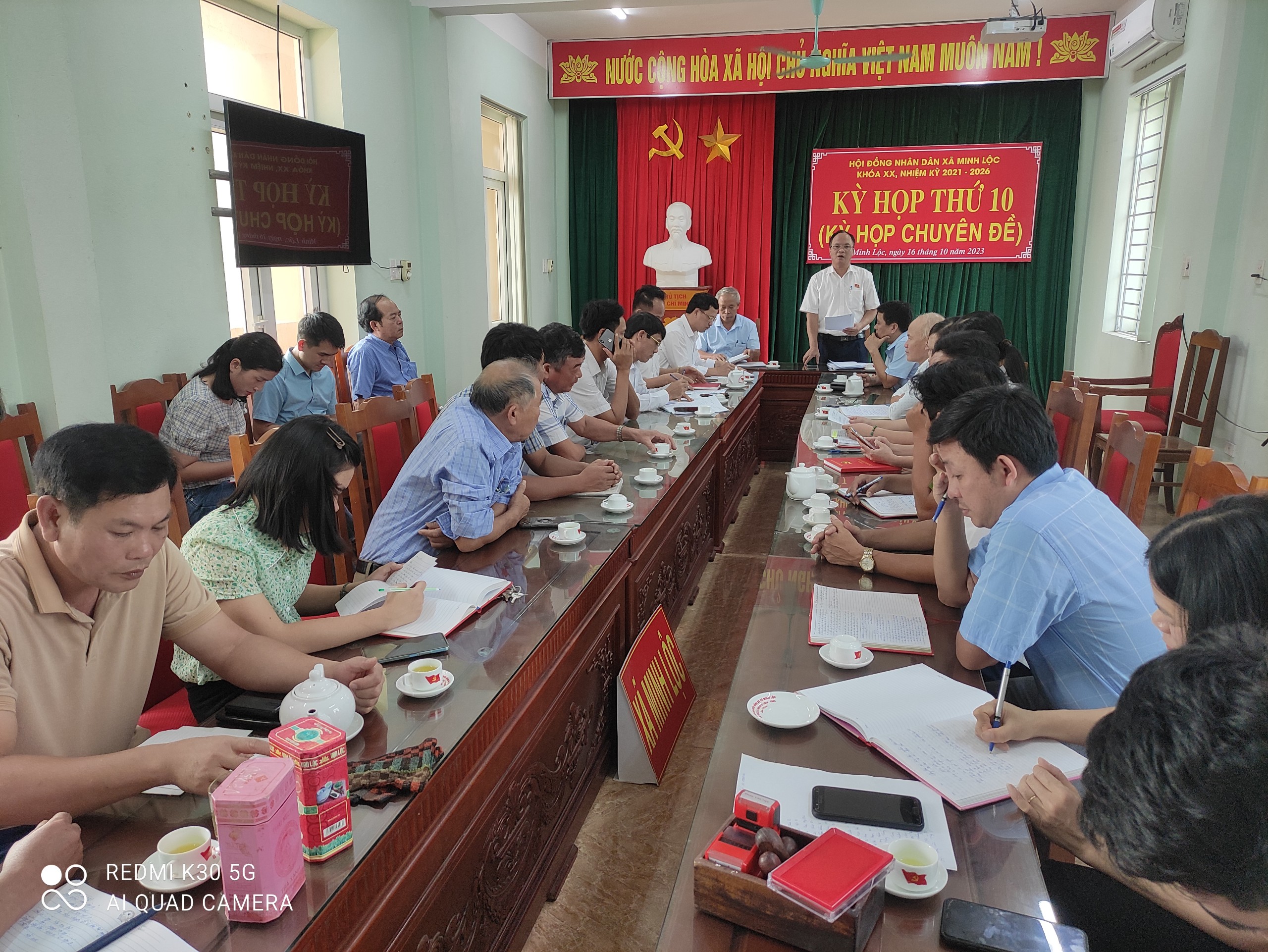 Hội đồng nhân dân xã Minh Lộc khóa XX. Tổ chức kỳ họp thứ 10  (Kỳ họp chuyên đề)