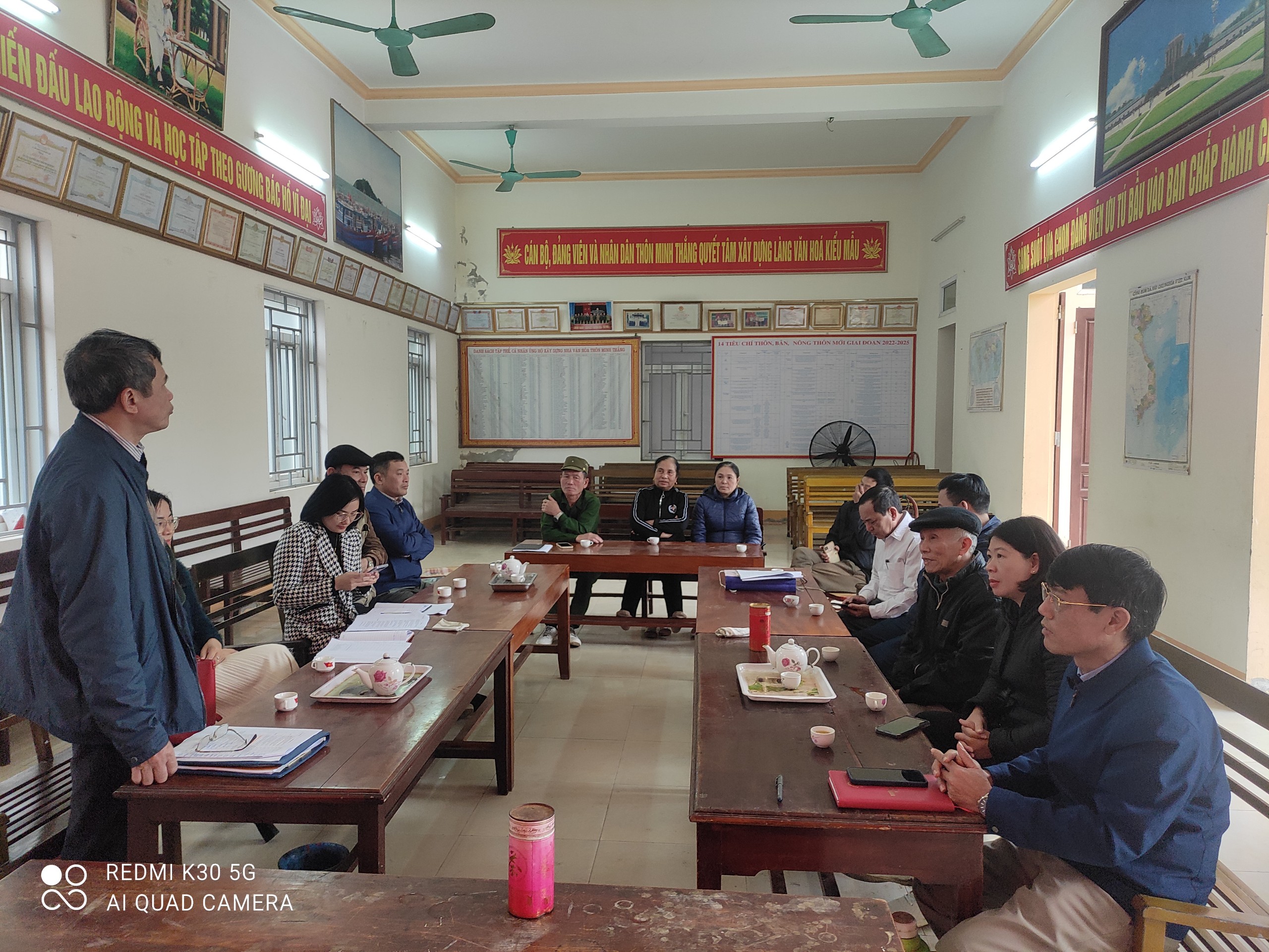 Ban điều phối xây dựng Nông thôn mới huyện Hậu Lộc kiểm tra, đánh giá kết quả thực hiện các tiêu chí xây dựng Nông thôn mới tại thôn Minh Thắng